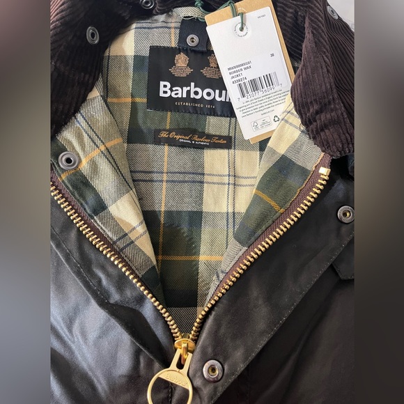 BARBOUR BORDER WAX JACKET in Sage MSRP $550 GREAT REVIEWS
